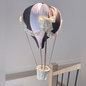 Hot Air Balloon Decor - Pink and Brown Satin